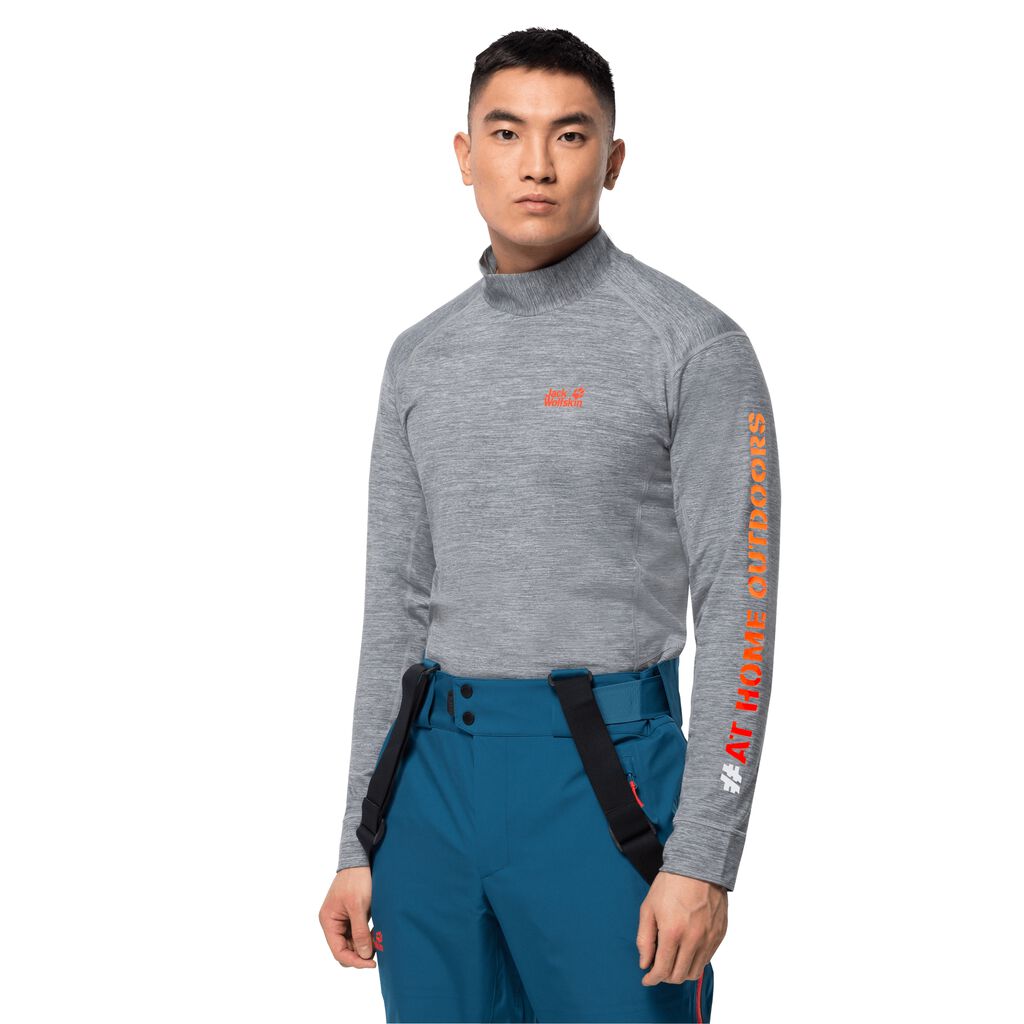 Jack Wolfskin SNOW SKY LONGSLEEVE Férfi Funkcionális Felsők Szürke - JTNQGO-741